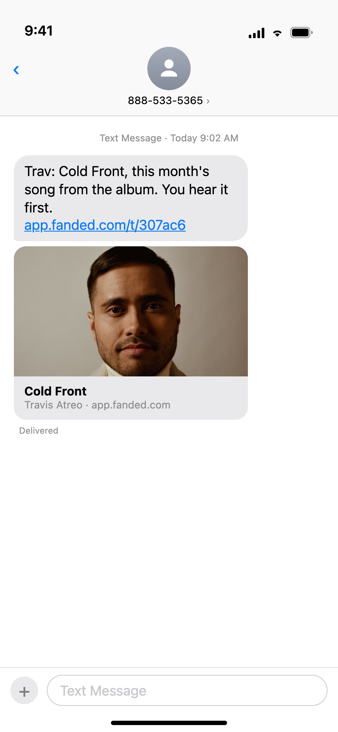 Cold Front, this month's song from the album, delivered by text