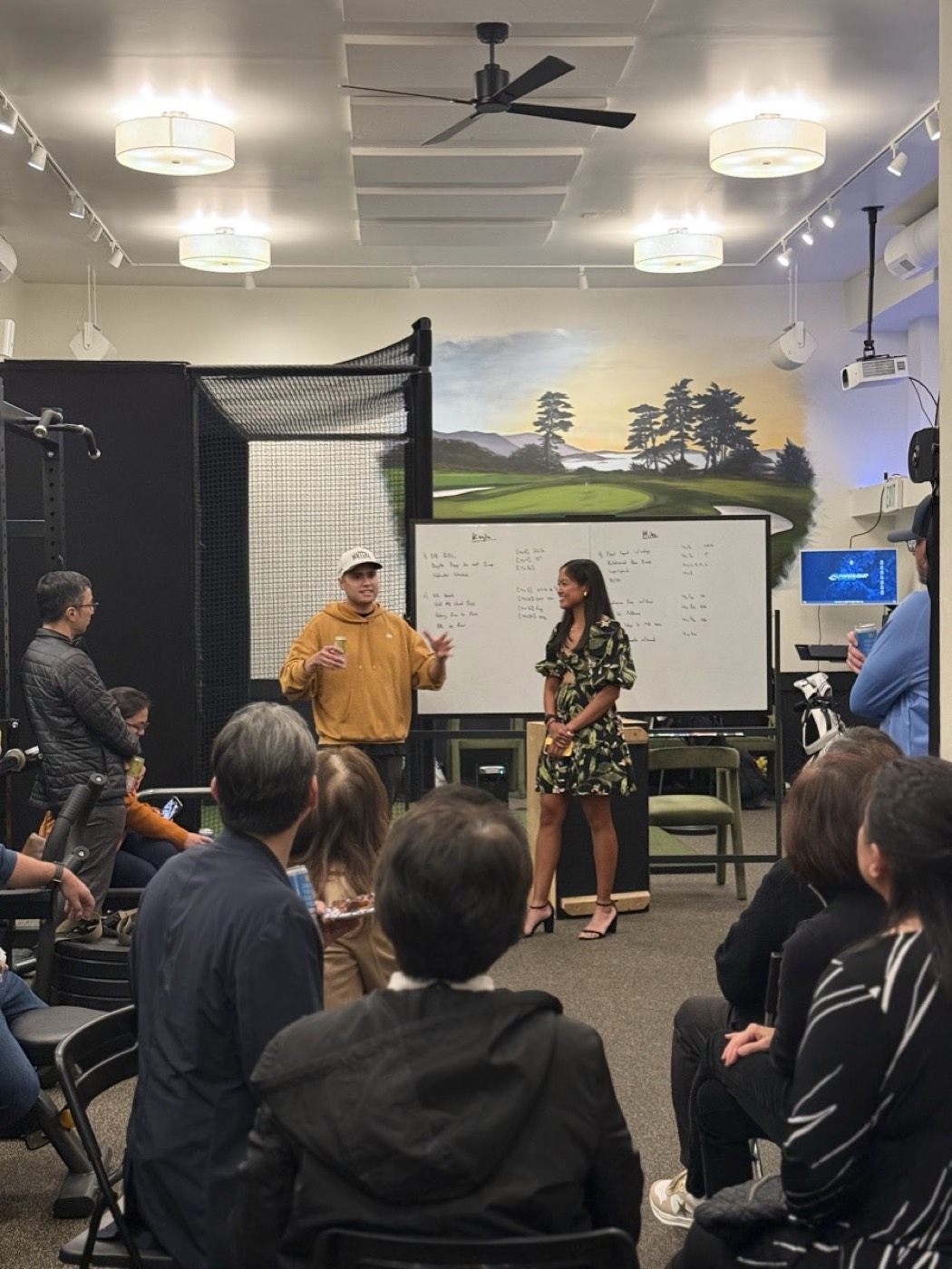 Abby Arevalo speaking at her club fundraiser night in the Bay Area